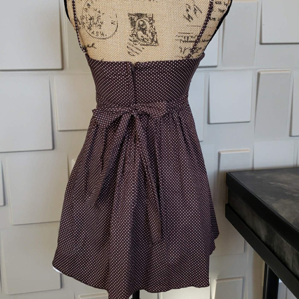 Speechless dress sundress brown white full skirt spaghetti strap Size 5 Juniors - Picture 4 of 4